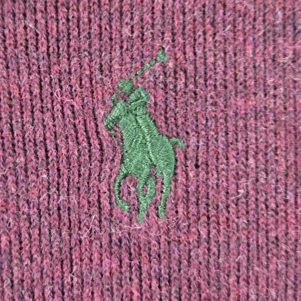 Polo Ralph Lauren Men Sweatshirt L Red‎ Long Sleeve Shawl Collar Logo Pony